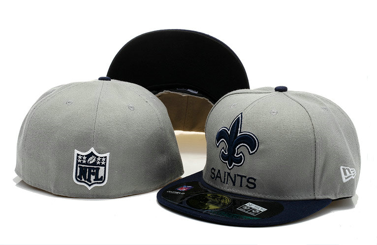 New Orleans Saints Grey Fitted Hat 60D 0721